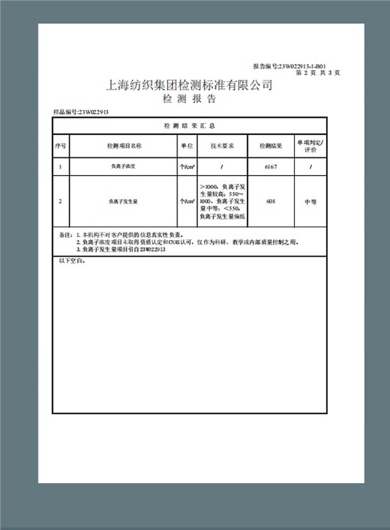 天丝夏凉被填充物检测报告